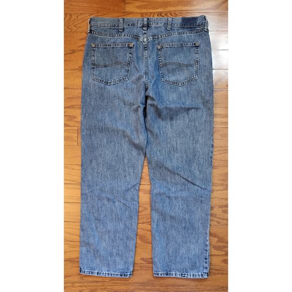 Lee Jeans Men Size (38x29 Actual) Blue Stone Wash Regular Fit Straight Leg Pants - Picture 2 of 13
